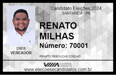 Candidato RENATO MILHAS 2024 - SANTARÉM - Eleições