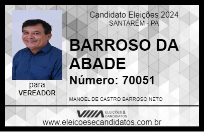 Candidato BARROSO DA ABADE 2024 - SANTARÉM - Eleições