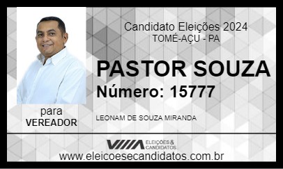 Candidato PASTOR SOUZA 2024 - TOMÉ-AÇU - Eleições