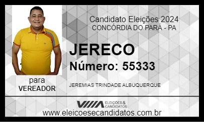 Candidato JERECO 2024 - CONCÓRDIA DO PARÁ - Eleições