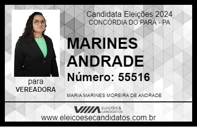 Candidato MARINES ANDRADE 2024 - CONCÓRDIA DO PARÁ - Eleições