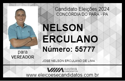 Candidato NELSON ERCULANO 2024 - CONCÓRDIA DO PARÁ - Eleições