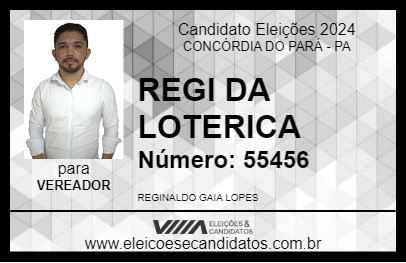 Candidato REGI DA LOTERICA 2024 - CONCÓRDIA DO PARÁ - Eleições