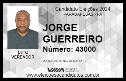 Candidato JORGE GUERREIRO 2024 - PARAUAPEBAS - Eleições