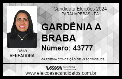 Candidato GARDÊNIA A BRABA 2024 - PARAUAPEBAS - Eleições