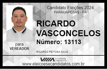 Candidato RICARDO VASCONCELOS 2024 - PARAUAPEBAS - Eleições