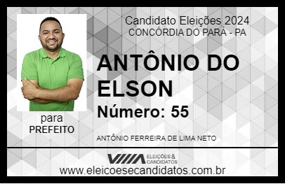 Candidato ANTÔNIO DO ELSON 2024 - CONCÓRDIA DO PARÁ - Eleições