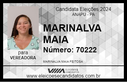 Candidato MARINALVA MAIA 2024 - ANAPU - Eleições