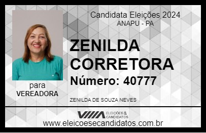 Candidato ZENILDA CORRETORA 2024 - ANAPU - Eleições