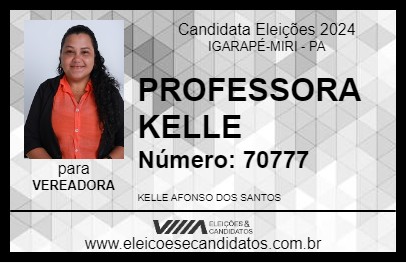 Candidato PROFESSORA KELLE 2024 - IGARAPÉ-MIRI - Eleições