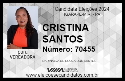 Candidato CRISTINA SANTOS 2024 - IGARAPÉ-MIRI - Eleições