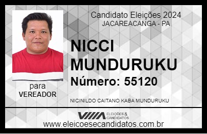 Candidato NICCI MUNDURUKU 2024 - JACAREACANGA - Eleições