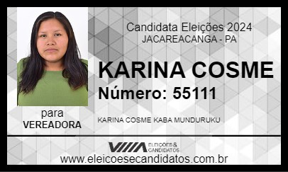 Candidato KARINA COSME 2024 - JACAREACANGA - Eleições