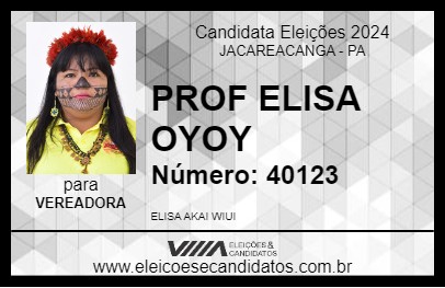 Candidato PROF ELISA OYOY 2024 - JACAREACANGA - Eleições