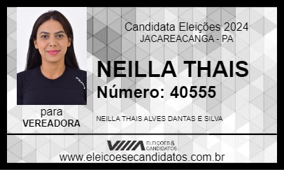 Candidato NEILLA THAIS 2024 - JACAREACANGA - Eleições