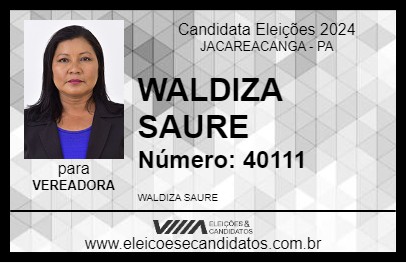 Candidato WALDIZA SAURE 2024 - JACAREACANGA - Eleições