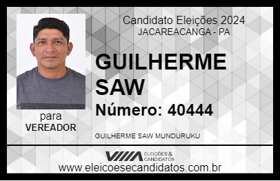 Candidato GUILHERME SAW 2024 - JACAREACANGA - Eleições