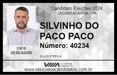 Candidato SILVINHO DO PACO PACO 2024 - JACAREACANGA - Eleições