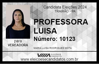 Candidato PROFESSORA LUISA 2024 - TRAIRÃO - Eleições