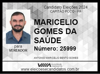 Candidato MARICELIO GOMES DA SAÚDE 2024 - CAPITÃO POÇO - Eleições