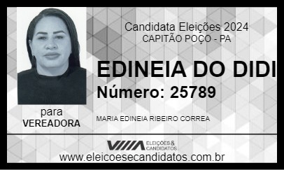 Candidato EDINEIA DO DIDI 2024 - CAPITÃO POÇO - Eleições