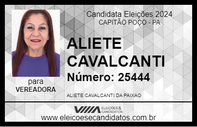 Candidato ALIETE CAVALCANTI 2024 - CAPITÃO POÇO - Eleições