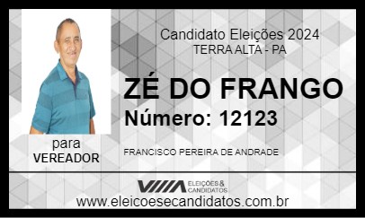 Candidato ZÉ DO FRANGO 2024 - TERRA ALTA - Eleições