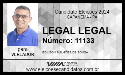 Candidato LEGAL LEGAL 2024 - CAPANEMA - Eleições