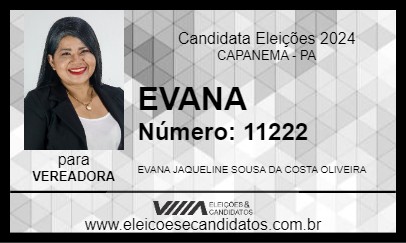 Candidato EVANA OLIVEIRA 2024 - CAPANEMA - Eleições