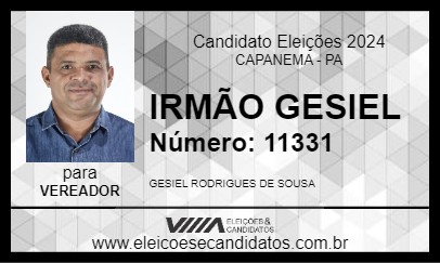 Candidato IRMÃO GEZIEL 2024 - CAPANEMA - Eleições