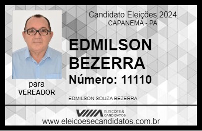 Candidato EDMILSON BEZERRA 2024 - CAPANEMA - Eleições