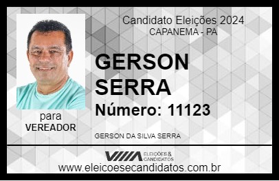 Candidato GERSON SERRA 2024 - CAPANEMA - Eleições