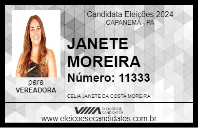 Candidato JANETE MOREIRA 2024 - CAPANEMA - Eleições