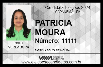 Candidato PATRICIA MOURA 2024 - CAPANEMA - Eleições