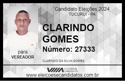 Candidato CLARINDO GOMES 2024 - TUCURUÍ - Eleições