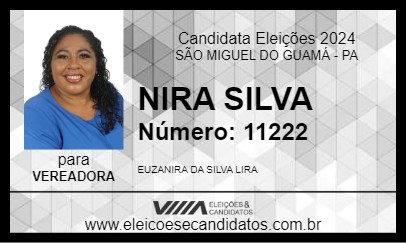 Candidato NIRA SILVA 2024 - SÃO MIGUEL DO GUAMÁ - Eleições