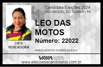 Candidato LEO DAS  MOTOS 2024 - SÃO MIGUEL DO GUAMÁ - Eleições