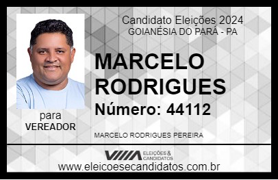 Candidato MARCELO RODRIGUES 2024 - GOIANÉSIA DO PARÁ - Eleições