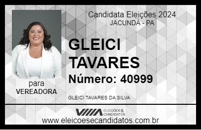 Candidato GLEICI TAVARES 2024 - JACUNDÁ - Eleições