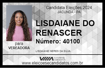 Candidato LISDAIANE DO RENASCER 2024 - JACUNDÁ - Eleições