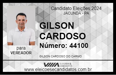 Candidato GILSON CARDOSO 2024 - JACUNDÁ - Eleições