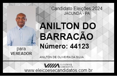 Candidato ANILTON DO BARRACÃO 2024 - JACUNDÁ - Eleições