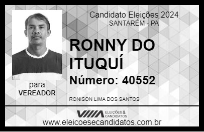 Candidato RONNY DO ITUQUÍ 2024 - SANTARÉM - Eleições