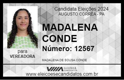 Candidato MADALENA CONDE 2024 - AUGUSTO CORRÊA - Eleições