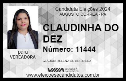 Candidato CLAUDINHA DO DEZ 2024 - AUGUSTO CORRÊA - Eleições