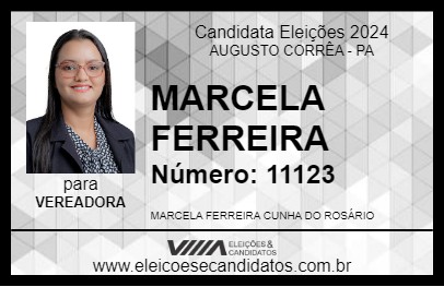 Candidato MARCELA FERREIRA 2024 - AUGUSTO CORRÊA - Eleições