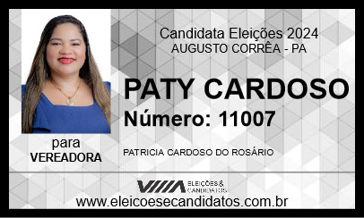 Candidato PATY CARDOSO 2024 - AUGUSTO CORRÊA - Eleições