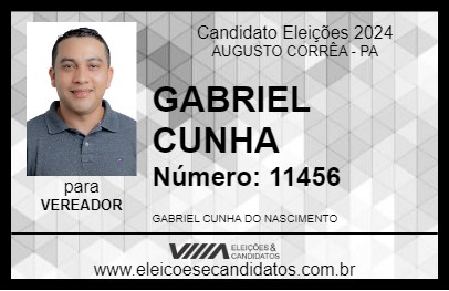 Candidato GABRIEL CUNHA 2024 - AUGUSTO CORRÊA - Eleições