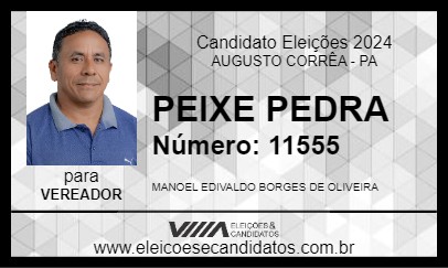 Candidato PEIXE PEDRA 2024 - AUGUSTO CORRÊA - Eleições