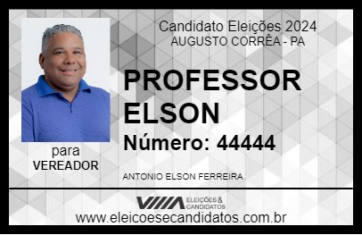 Candidato PROFESSOR ELSON 2024 - AUGUSTO CORRÊA - Eleições